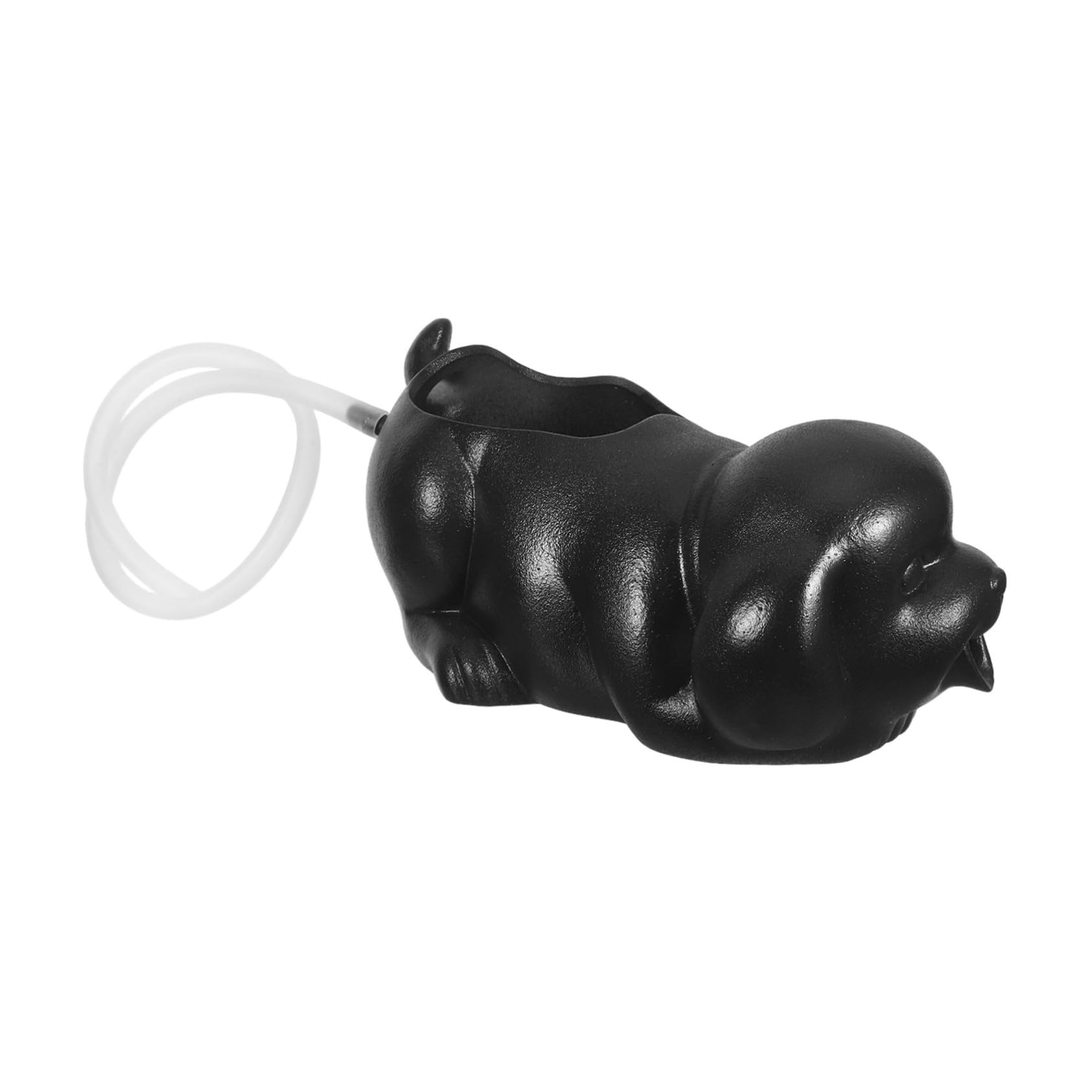 SEWACC Keramik Wasserfall Spucker Hund Skulptur Gartenbrunnen Dekoration mit Natürlicher Wasserfilterung Aquarium und Teich Deko für Innen und Außen Interaktiver Fischbecken Wasserfall
