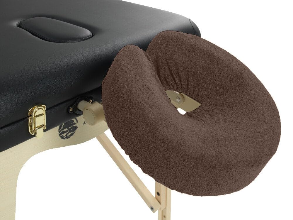 Protège-têtière absorbant en éponge marron lot de 2 pour table de massage