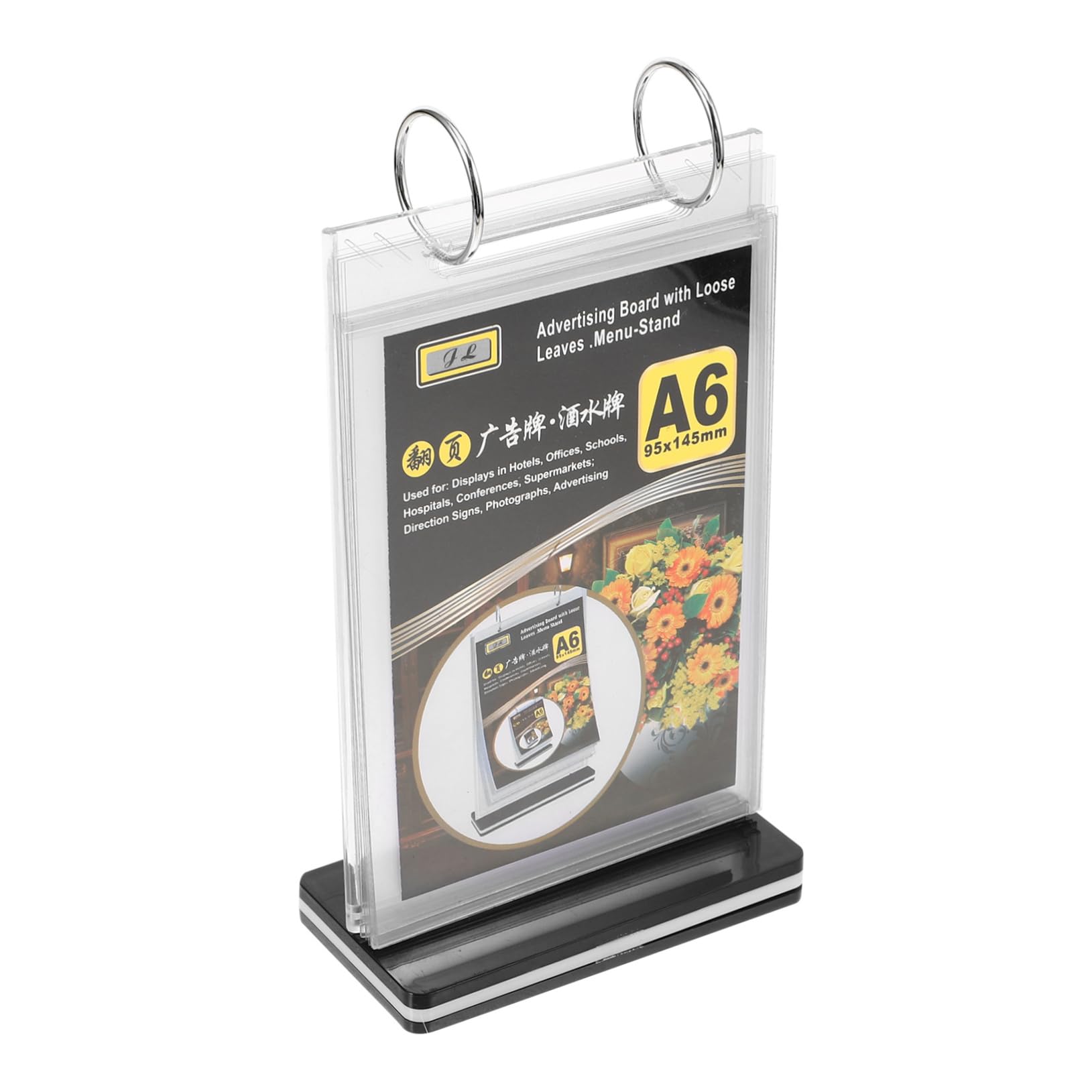 Sewroro 10piezas Soporte De Menú Vertical De Escritorio Con Base Para Exhibición Display Holder Para Restaurantes y Supermercados Stand Para Carteles De Mesa