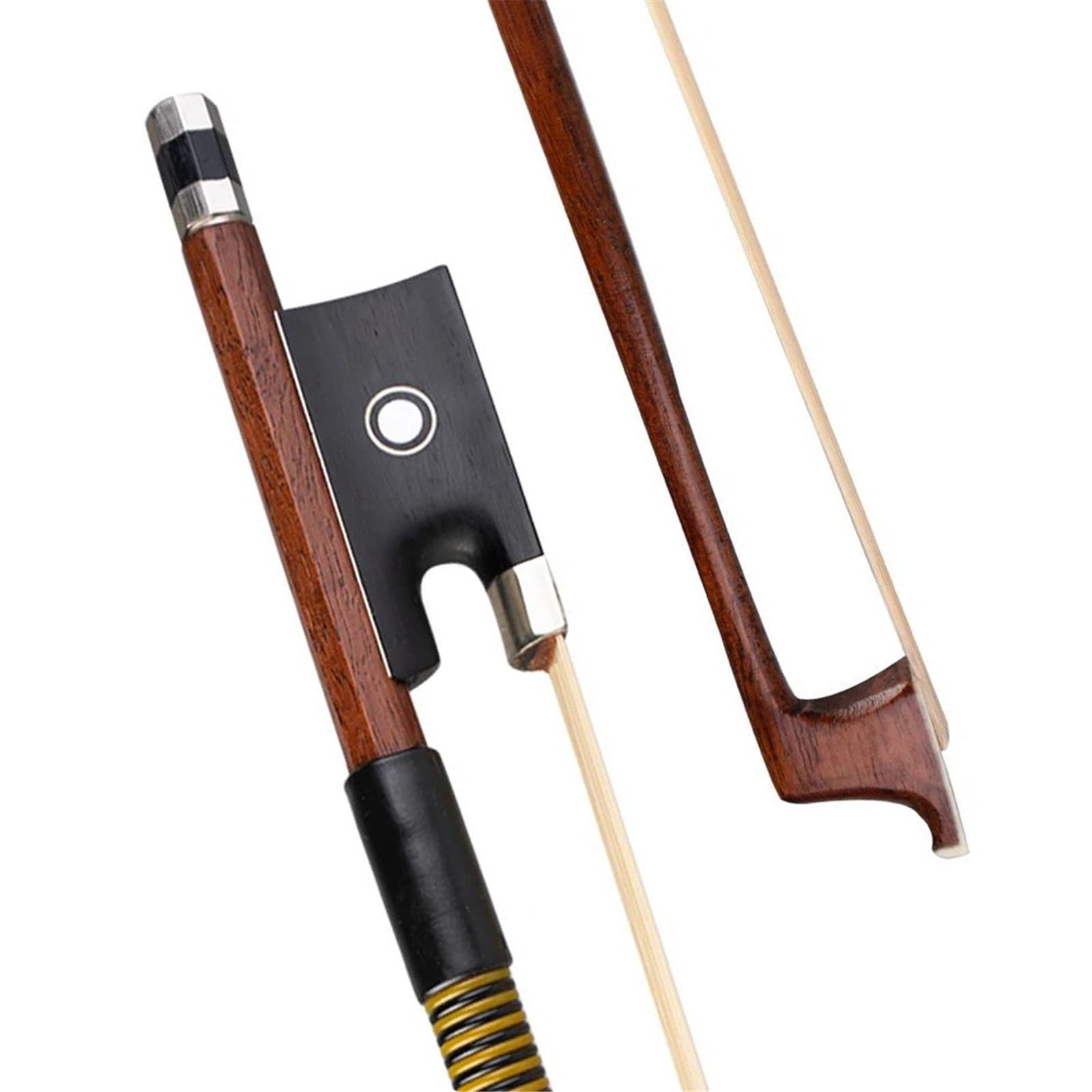 Professioneller Geigenbogen 4/4 Violinbogen Brasilholz Rund Kunststoff Umwickelt Weiß Mongolischen Rosshaar