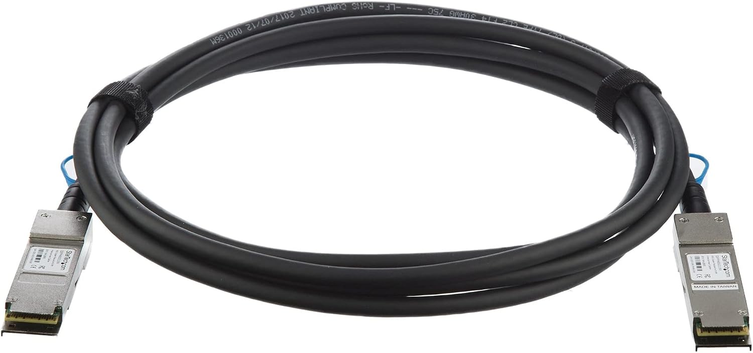StarTech.com Cisco QSFP-H40G-CU3M Compatible 3m 40G QSFP+ to QSFP+ DAC Twinax - 40GbE QSFP+ Copper DAC 40 Gbps Low Power Passive Transceiver Module DAC Firepower C9200 (QSFPH40GCU3M)