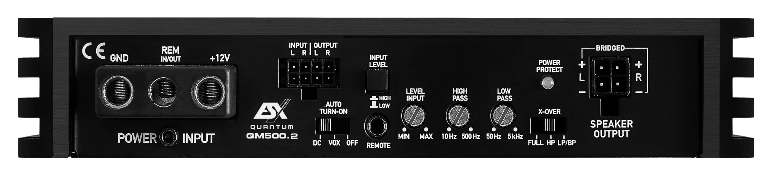ESX QM500.2 | 2-Kanal Class D Mini Digital Verstärker 500 Watt RMS Ausgangsleistung in schwarz