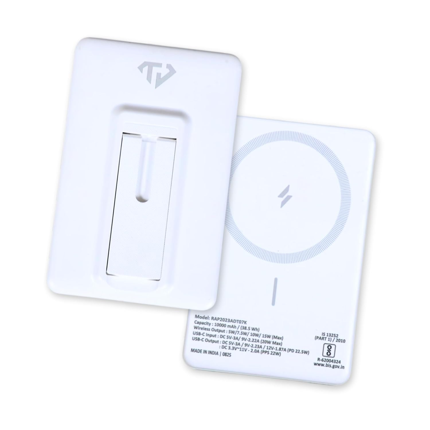 10000mAh MagSafe Charging with Stand, 22.5W QC+PD Output, Strong Magnetic, for iPhone 12 & Above, Android (Power Bank with Stand)