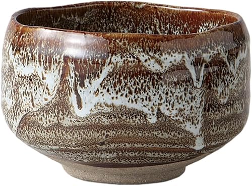 エールネット(Ale-net) 抹茶碗 φ12.6×H8.2cm アメ釉白抹茶碗 抹茶茶碗 茶道 茶道具 陶器 美濃焼 日本製