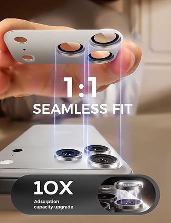 MAGIC JOHN 2 Pack Camera Lens Protector for iPhone 17 Pro Max 6.9 Sliver | Full Coverage, Metal Aluminum Alloy Camera Lens Film, HD Clear, Scratch Resistant, Case-Friendly