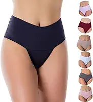 KIT 5 CALCINHA CINTURA ALTA ZERO BARRIGA POWER FITNESS COS DUPLO