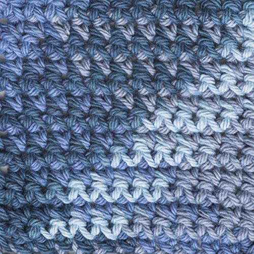 Bernat Handicrafter Cotton Yarn, Gauge 4 Medium Worsted, Blue Camo - Thumbnail 3