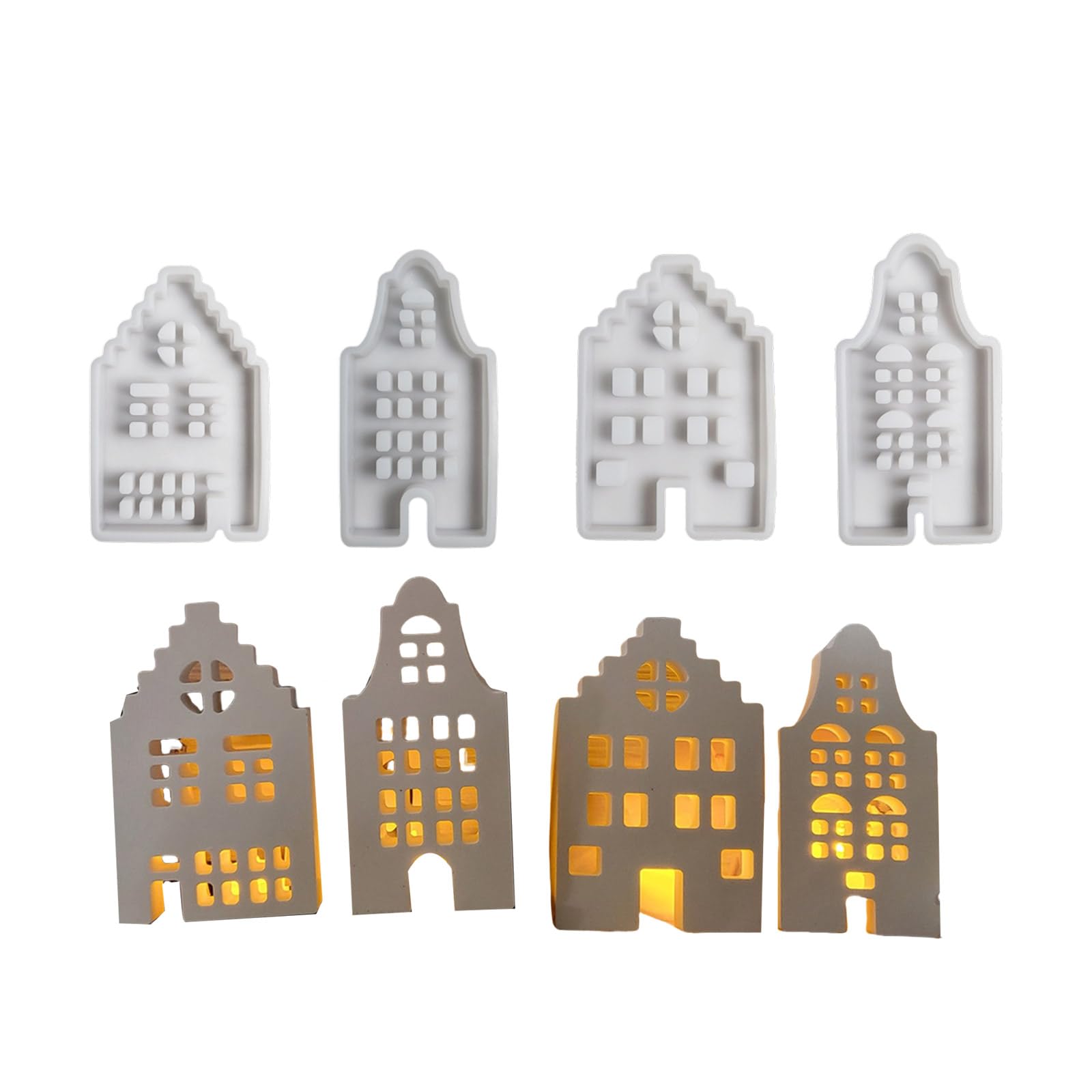 Confezione di 4 stampi artigianali forma unica a forma di candela in silicone sapone resina