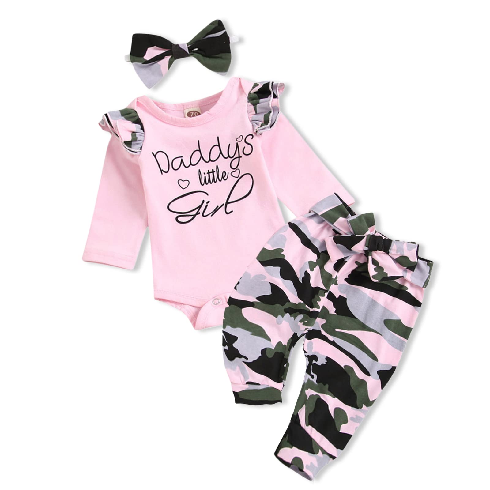 AMAWMW Daddys Little Girl Camo Outfit