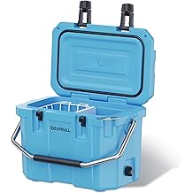 Hard Cooler, Insulated Ice Chest Box Holds Ice for More Days, Portable Cooler with Handle, Cup Holders, Double Latches for Camping Drink, Beach, Picnic, Fishing, Boat, Barbecue