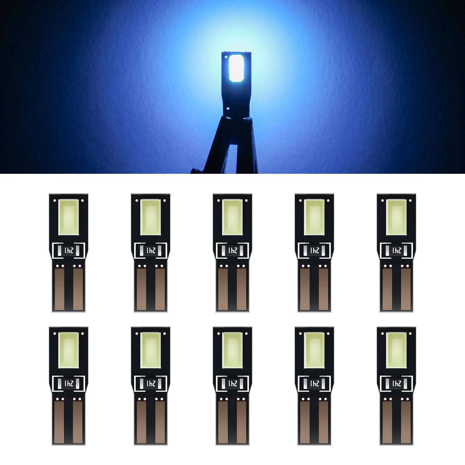 ECCPP 10x Instrument Cluster Dash Panel Lights T5-2-5630-SMD-Ice Blue