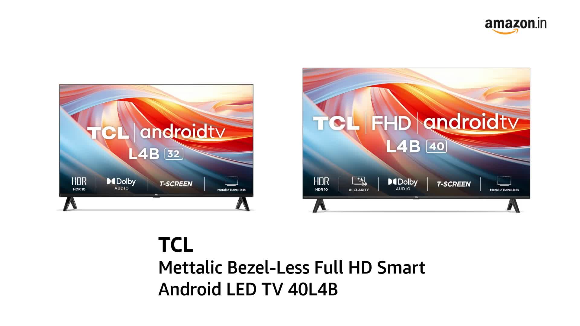 TCL 101 cm (40 inches) Metallic Bezel-Less Full HD Smart Android