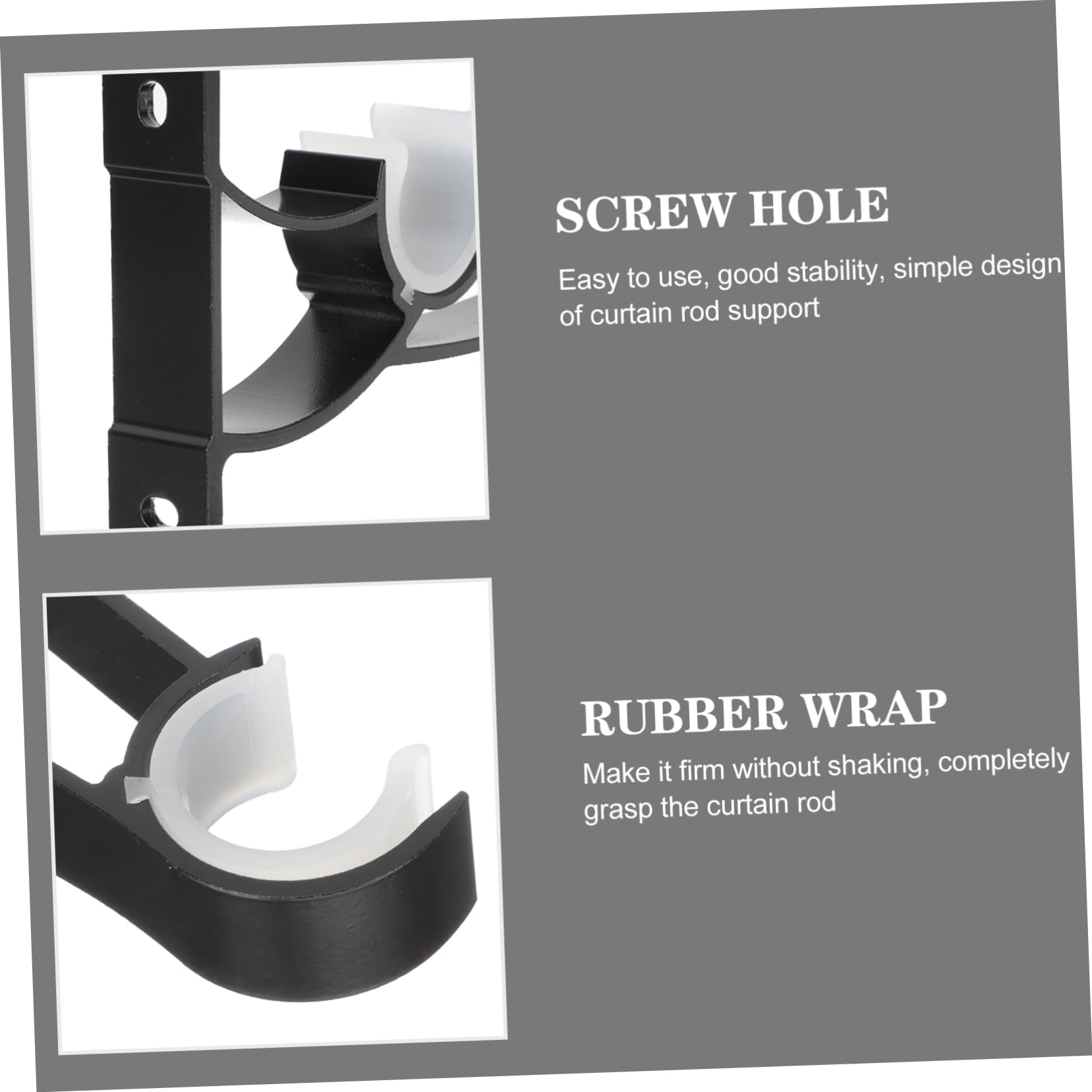 Cabilock 4 pz Staffe per tende in legno da parete Heavy Duty Drapery