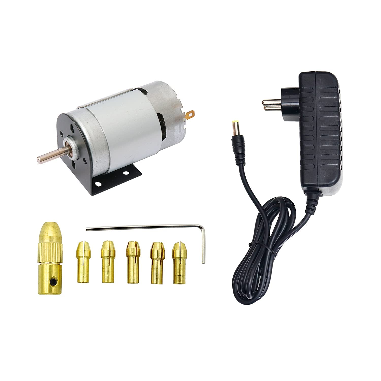 AUTO BOTIX Combo of DC 12V 10000rpm 775 Motor 5pcs Micro Twist Electric Drill Chuck Set (0.5 to 3.0) and 12v 1amp adapter (775 motor+drill set+adapter) (B0BS3VM7GR) Amazon Price History, Amazon Price Tracker