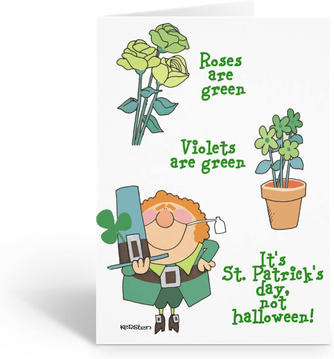Stonehouse Collection St. Patrick's Day Card - 12 Funny St Patrcks Day Cards & Envelopes (Irish Poem)