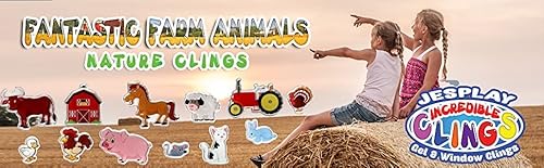 Farm Animals Gel Window Clings For Kids - Window Stickers For Toddlers, Animal Gel Clings Window Decals Kids Jelly Reusable Sticker - Home Car Plane Airplane Activities (Jesplay Usa) #TOP7