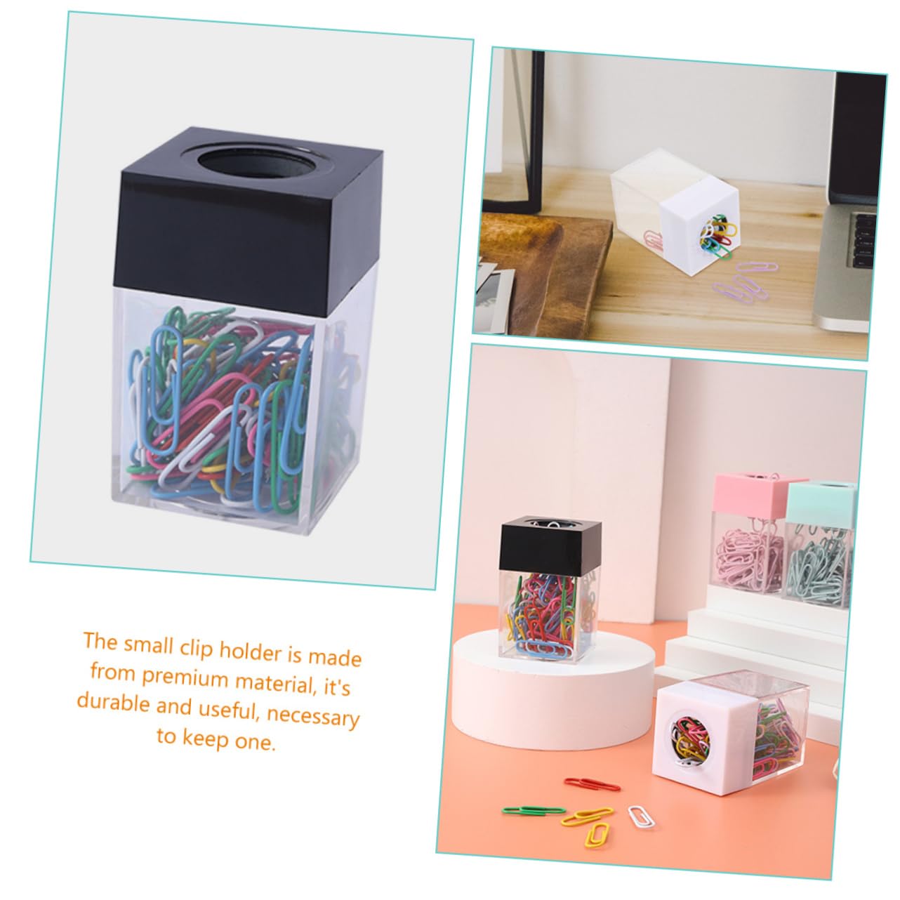 Operitacx 10pezzi Dispenser Magnetico Per Graffette Da Portagrafette Trasparenti Design Quadrato Per Ufficio e Scuola Capacità Elevata Per Clip e Accessori
