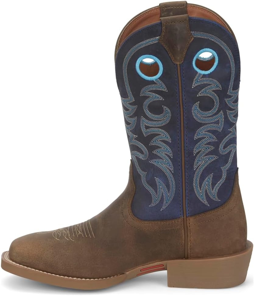 Justin Mens Stempede Sq Toe Boots 11.5 EE Blue