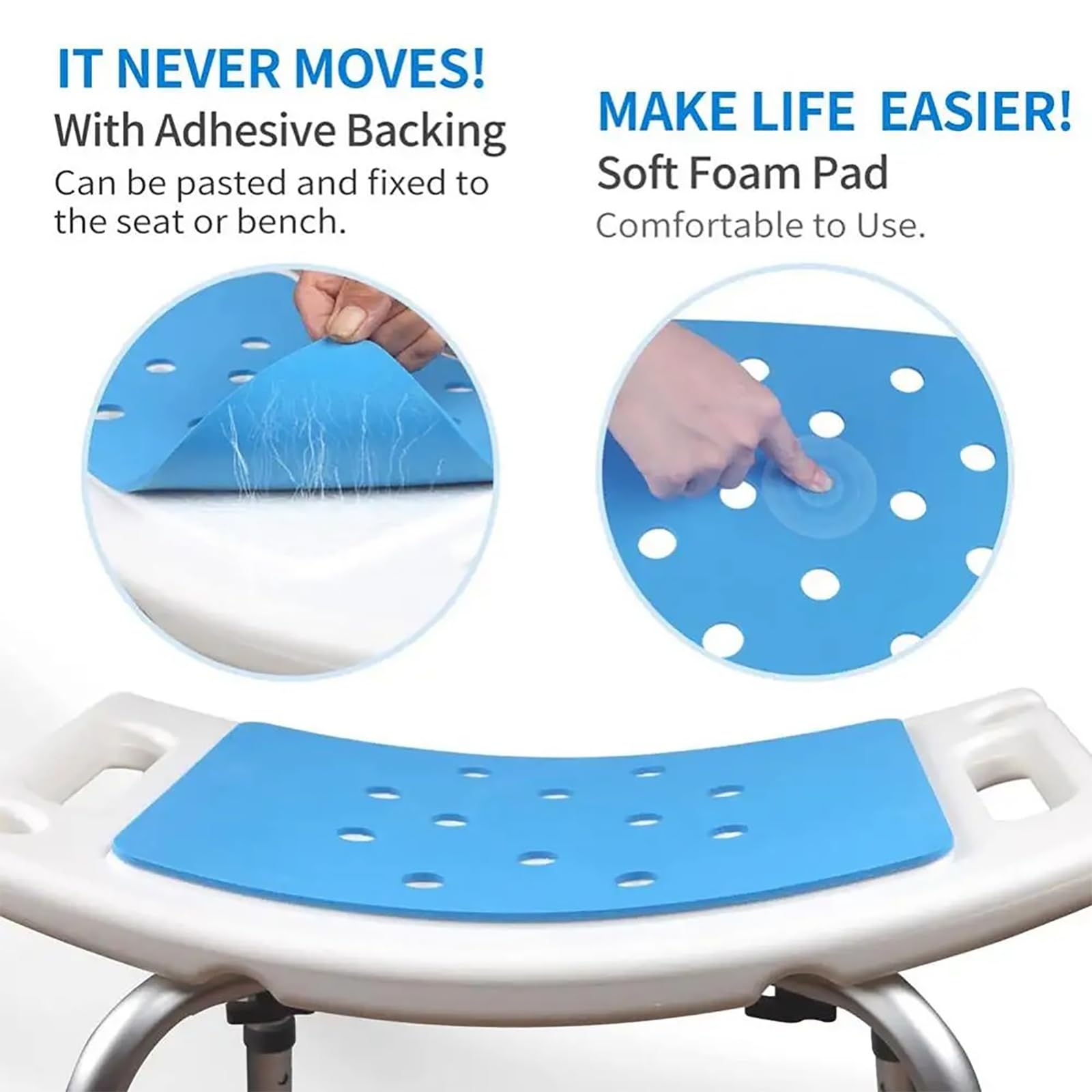 NEWFUN Taburete Ducha para Mayores, Silla de Ducha Antideslizante y Regulable en Altura, Montaje Sin Herramientas, 150 KG