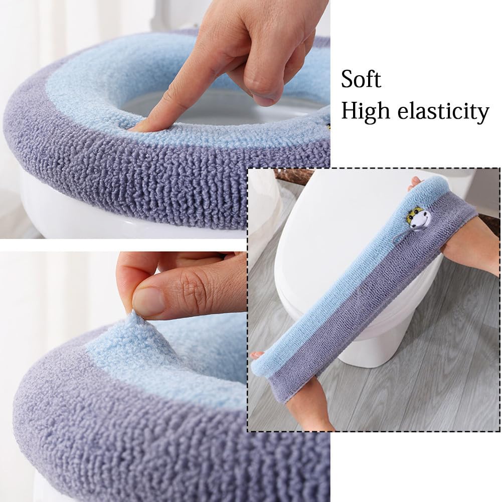 3 Coprisedili WC Morbidi - Lavabili, Universali | Per Donne E Anziani | Colori Blu, Rosa, Grigio