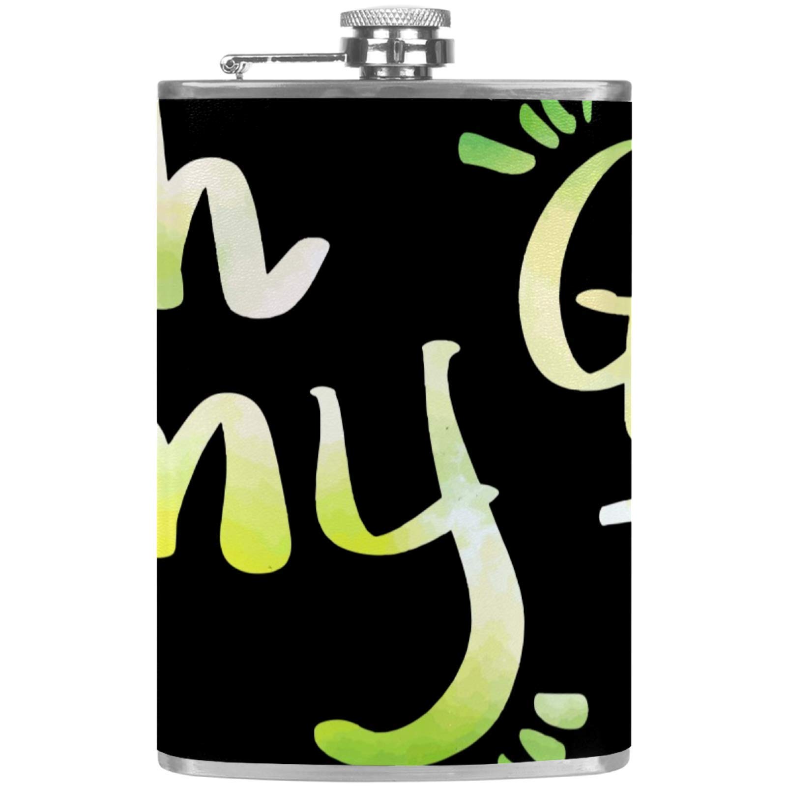 Flasque à whisky coffret cadeau en cuir noir OMG avec entonnoir pour buveurs
