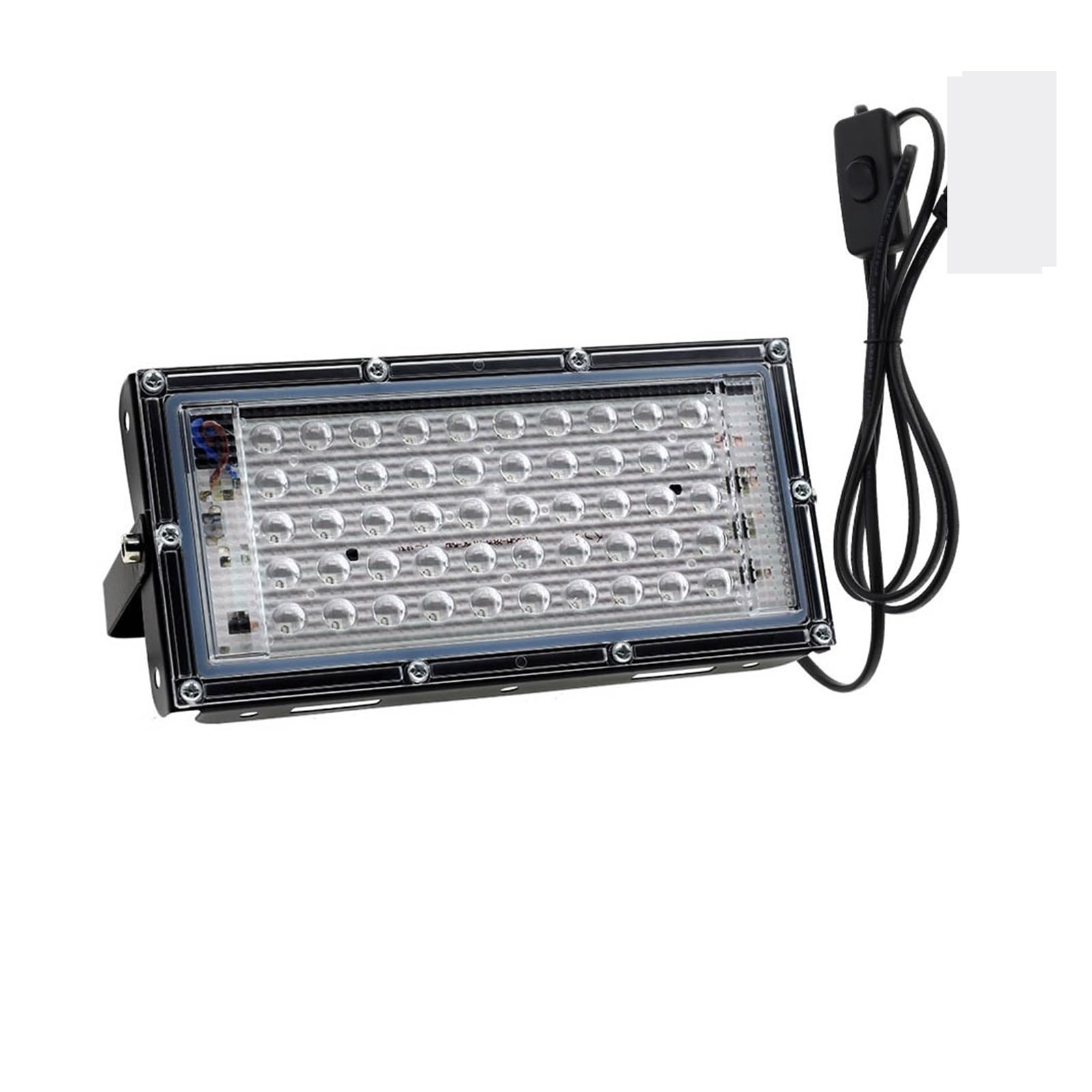 JOLIANE Outdoor UV Led Black Light 100W 200W 300W Waterproof Sta Dance Ultraviolet Blacklight Flood Light for Glow in The Party Decor(50W with Plug)