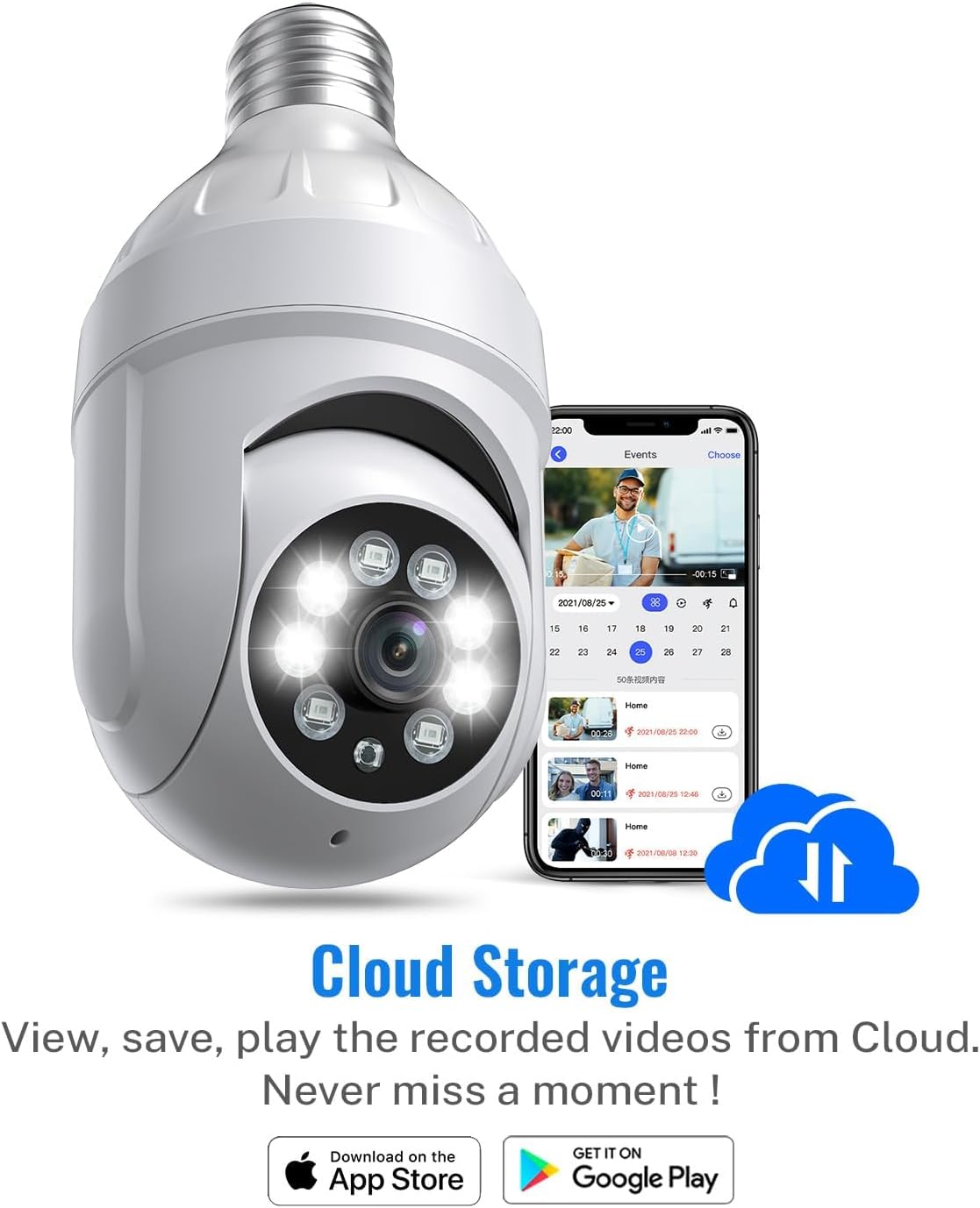Cloud storage feature for SHARKPOP security camera