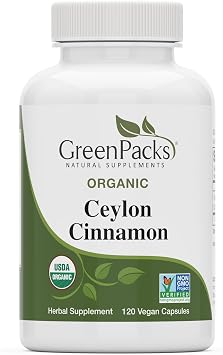 USDA Organic Ceylon Cinnamon Supplement, 120 Capsules