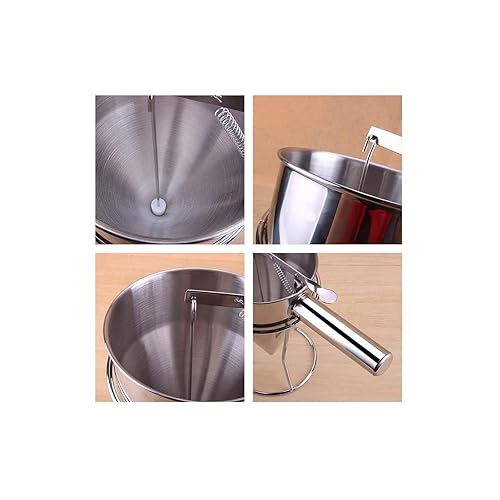 Miniatura 7 de Embudo de pistón de acero inoxidable bolas de pulpo herramientas con estante dispensador de masa para decoración de pasteles dispensador de embudo