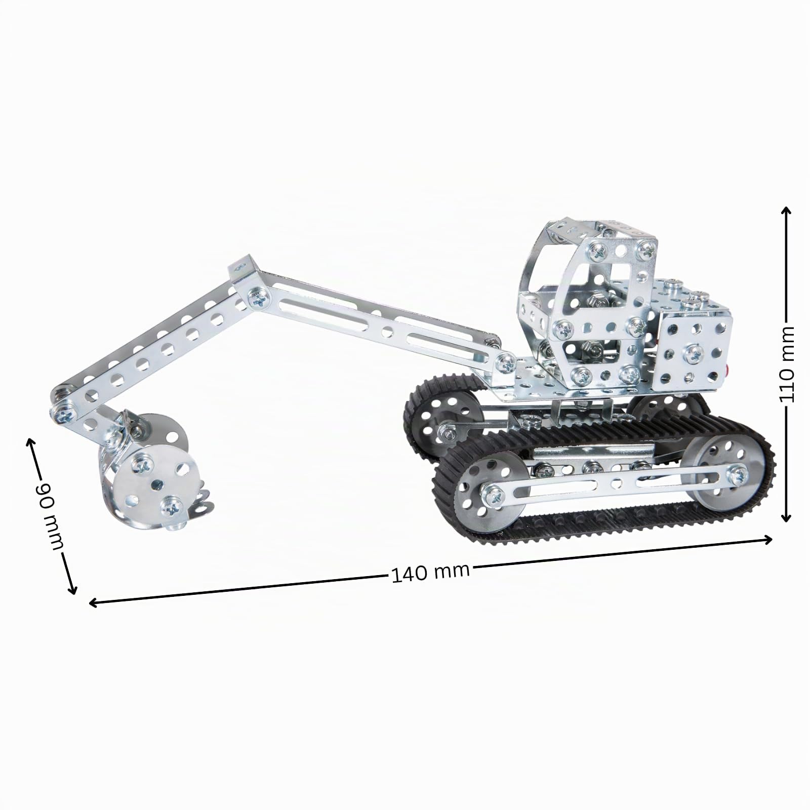 eitech Bagger - Metallbaukasten 00087, 360° drehbar, 170 Bauteile | Modellbausatz, Baustellenfahrzeug, Metall Bausatz, Stabilbaukasten, Konstruktionsspielzeug, Geschenk Kinder 8 9 10 Jahre