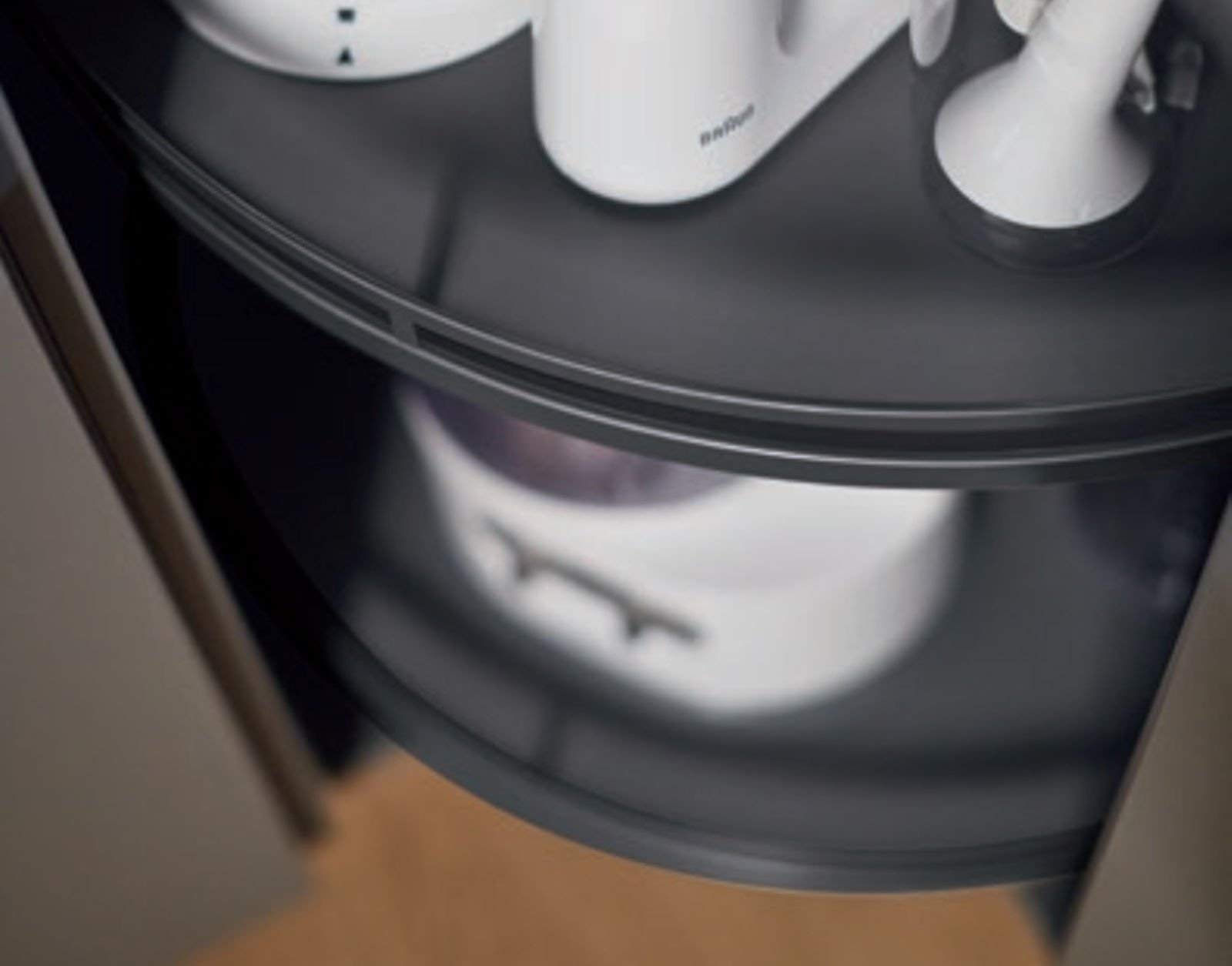 REVO Komplettset anthrazit für Drehbeschlag 80er Eckschrank Beschlag Eckschrankbeschlag von SO-TECH®