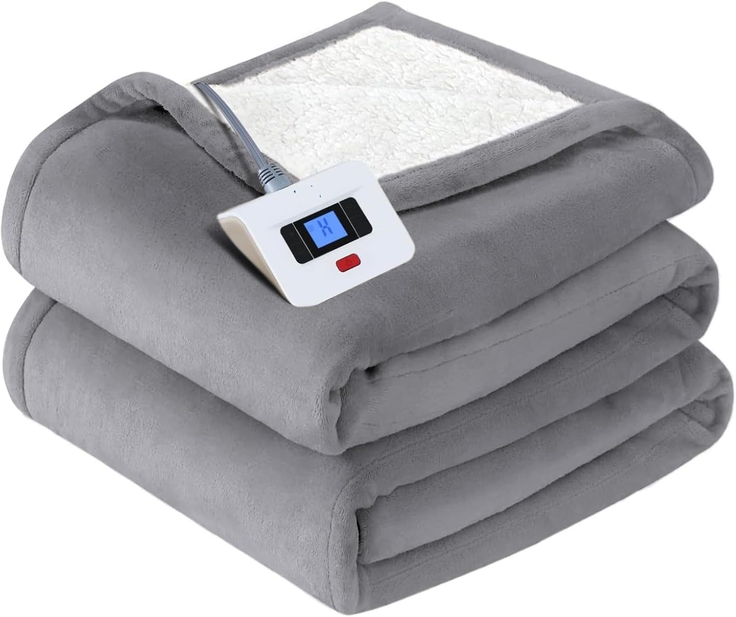 Fast-Heating Blanket, Flannel Comfortable Heating Blanket for Home Use (80 "x 84" Beige)(Light Grey)