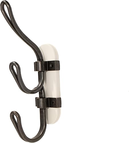 FantasHome - Gancho giratorio de pared de 9 pulgadas con 3 ganchos, color blanco y negro