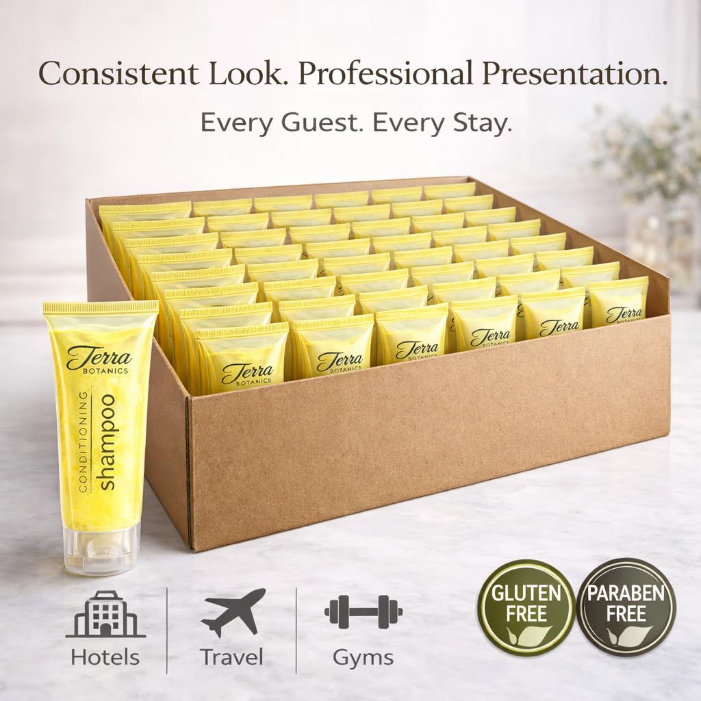 Hotel Shampoo Bulk Travel Size (300 Count) – Conditioning Shampoo Bottles for Hotels, Airbnb, Vacation Rentals, Gyms & Guest Amenities – Gluten & Paraben Free