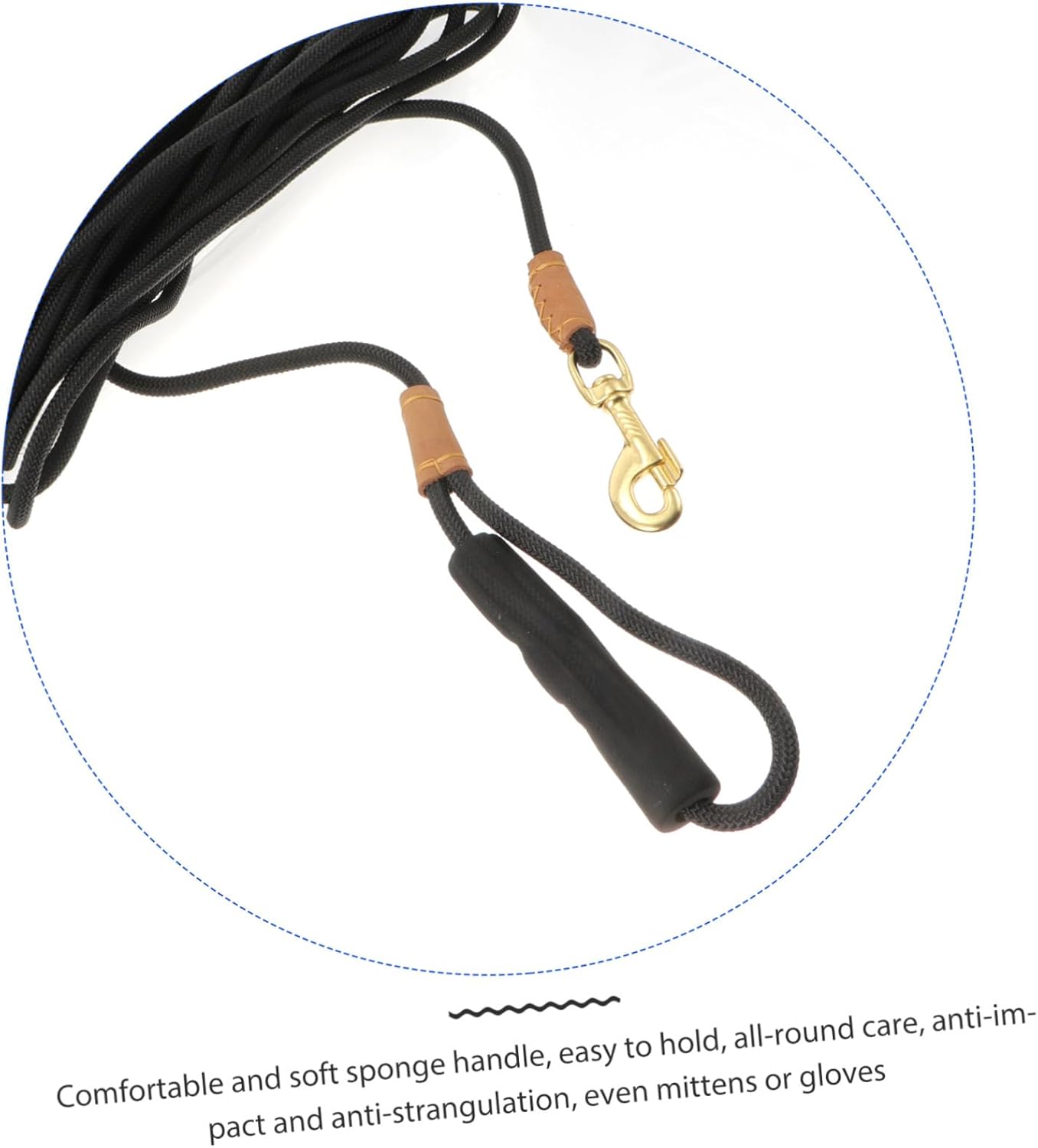 Meters Pet Traction Rope Dog Leash for Training and Walking Puppies Medium to Large Dogs Black