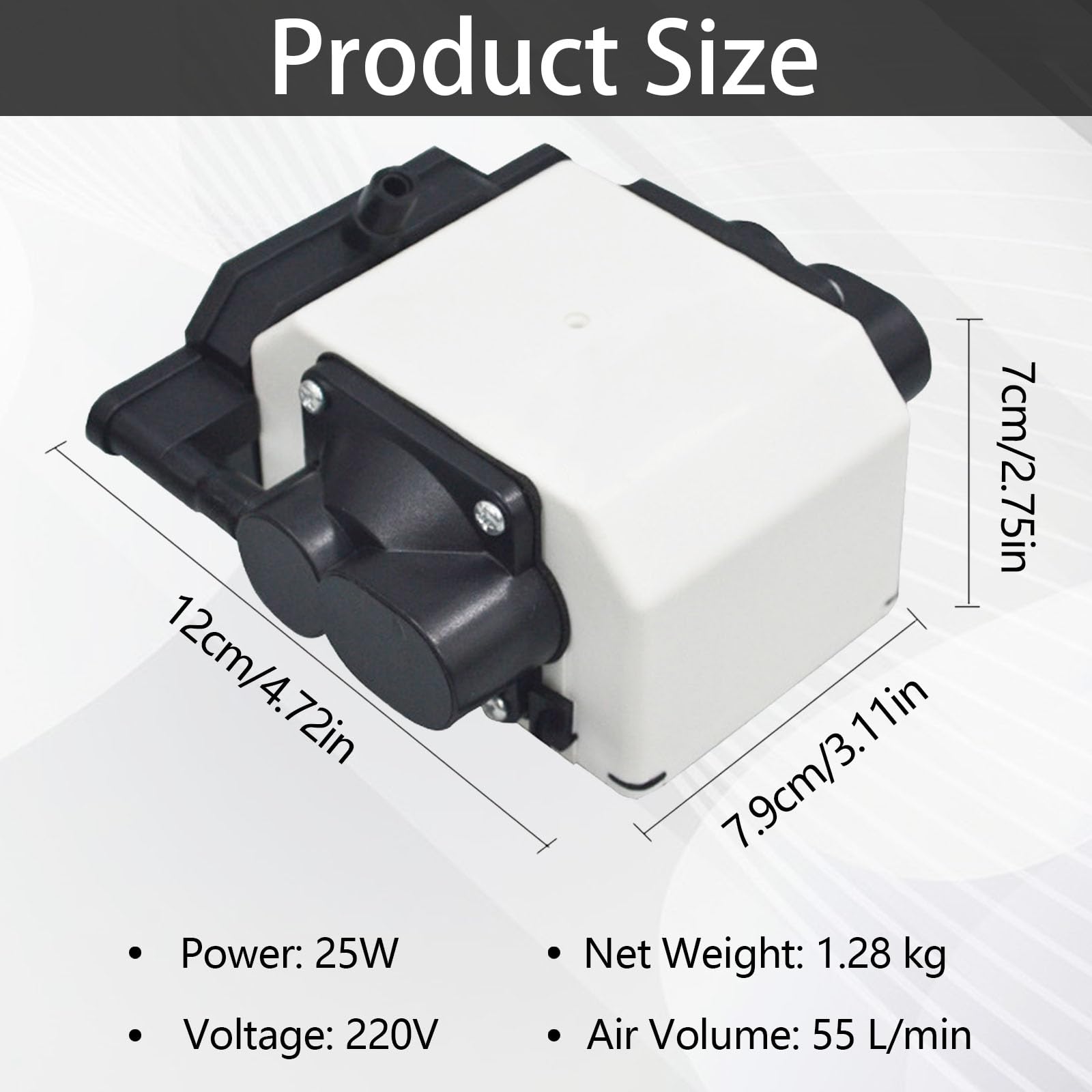 Air Assist, Pompe d'Assistance Pneumatique pour Découpeuses et Graveuses Laser Débit d'Air Réglable 55 L/min 220V 25W Faible Niveau Sonore Coupe Nette des Bords Lisses