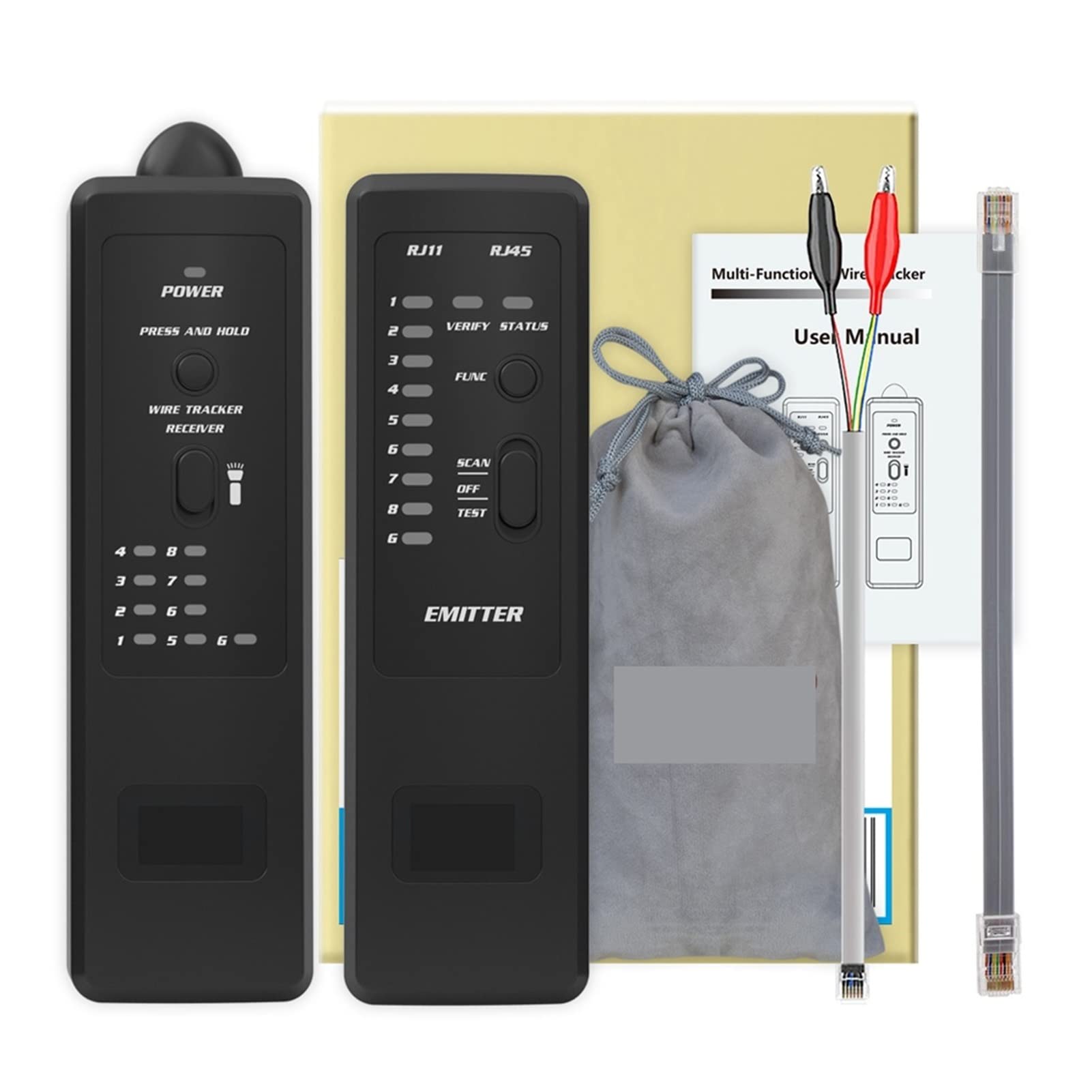 Detector de pared, Fwt8x Detección de rastreador de cable de red RJ11/45 LAN ETHERNET TELEBOR DE TELECTOR TELECOMA DE TELECOMA DE TELECA(FWT8X)