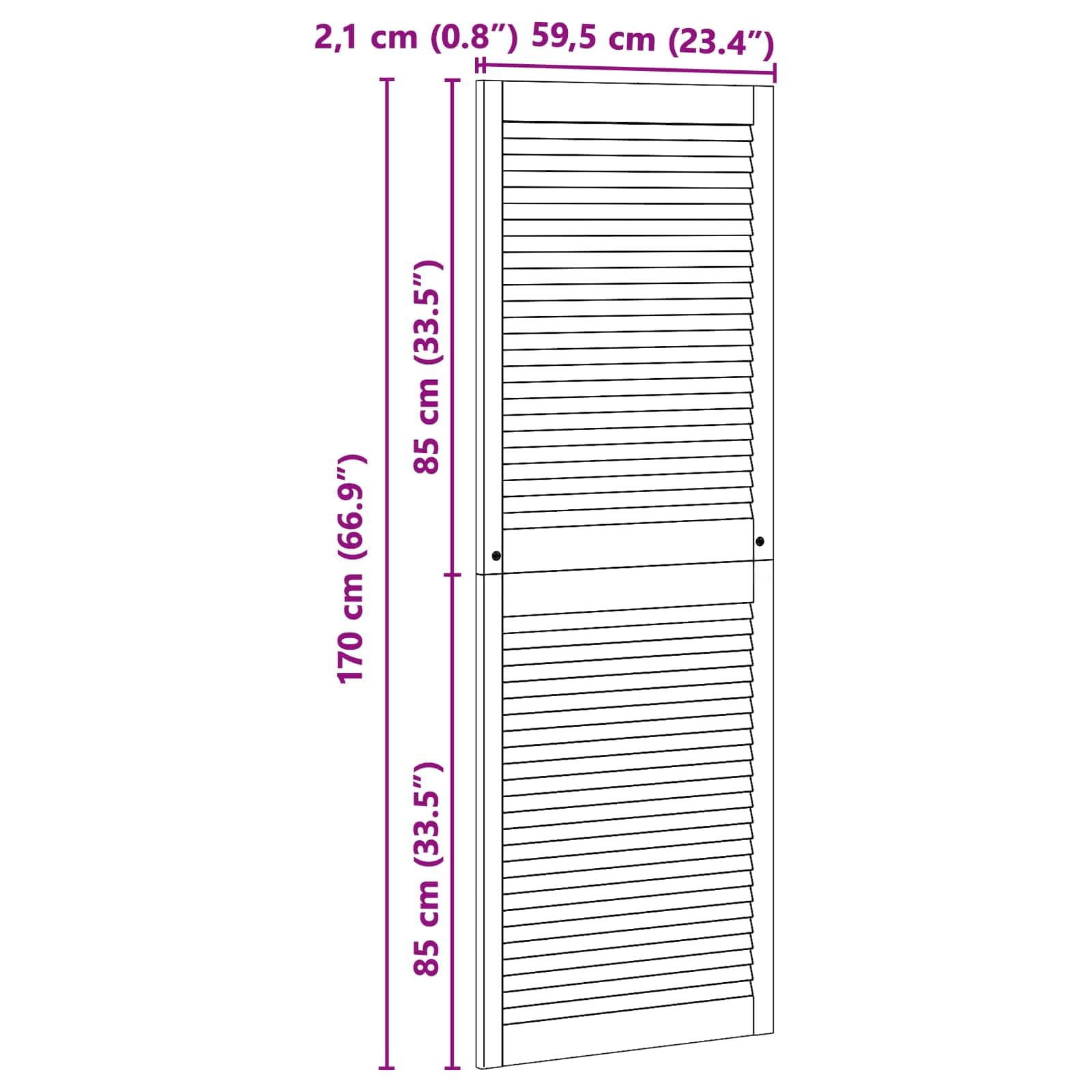 vidaXL Drzwi do szafki z drzwiami 2 szt. naturalny 170 x 2,1 x 59,5 cm