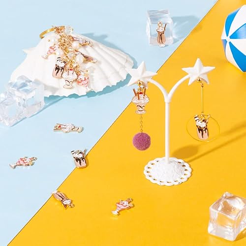 Miniatura 2 de 24 colgantes de aleación de zinc para helado, esmalte para postre y bebida, dijes de aleación para comida dulce, dijes colgantes de metal para