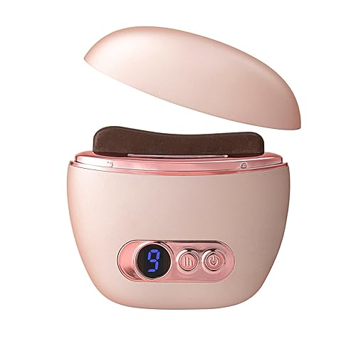 Herramienta facial eléctrica Gua Sha, herramienta para esculpir la cara con corazón y vibración de 9 niveles y masajeador de luz roja para cara y