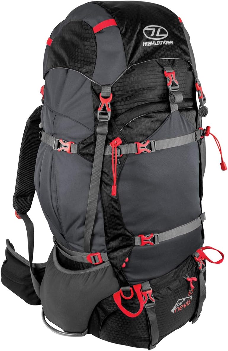 HIGHLANDER Hiking Backpack, Black, 85L Sports & Outdoors