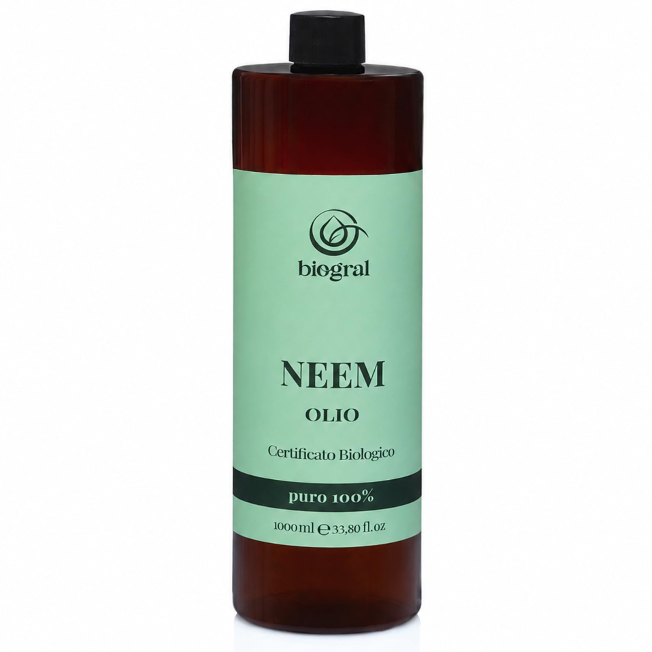 Olio di Neem per Persone 1 Litro per Pelle, Capelli e Unghie Olio di Neem Puro Spremuto a Freddo e Filtrato al Carbonio Certificato ECOCERT e BIOCERTITALIA Argan Italia