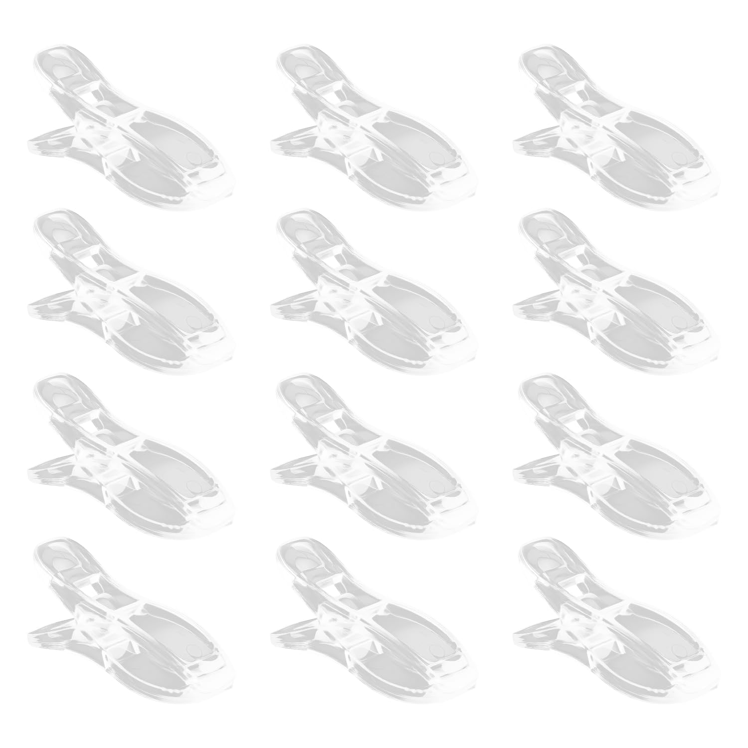 Tabanzhe Transparent 12 Pcs Plastic Blind Clips For Vertical Blinds, Temporary Window Blind Shades Clips To Hold Curtains,Clear No-Drill Curtain Fasteners