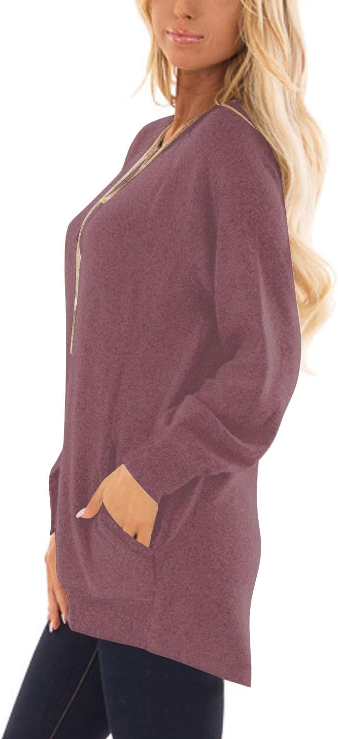 KUOTAI Womens Fall Long Sleeve T-Shirts Casual Tunic Tops for Leggings Loose Soft Blouses with Pocket - Image 2