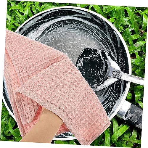 Toallas de cocina Ciieeo de algodón absorbentes con tejido de gofre pack de 6 unidades 5