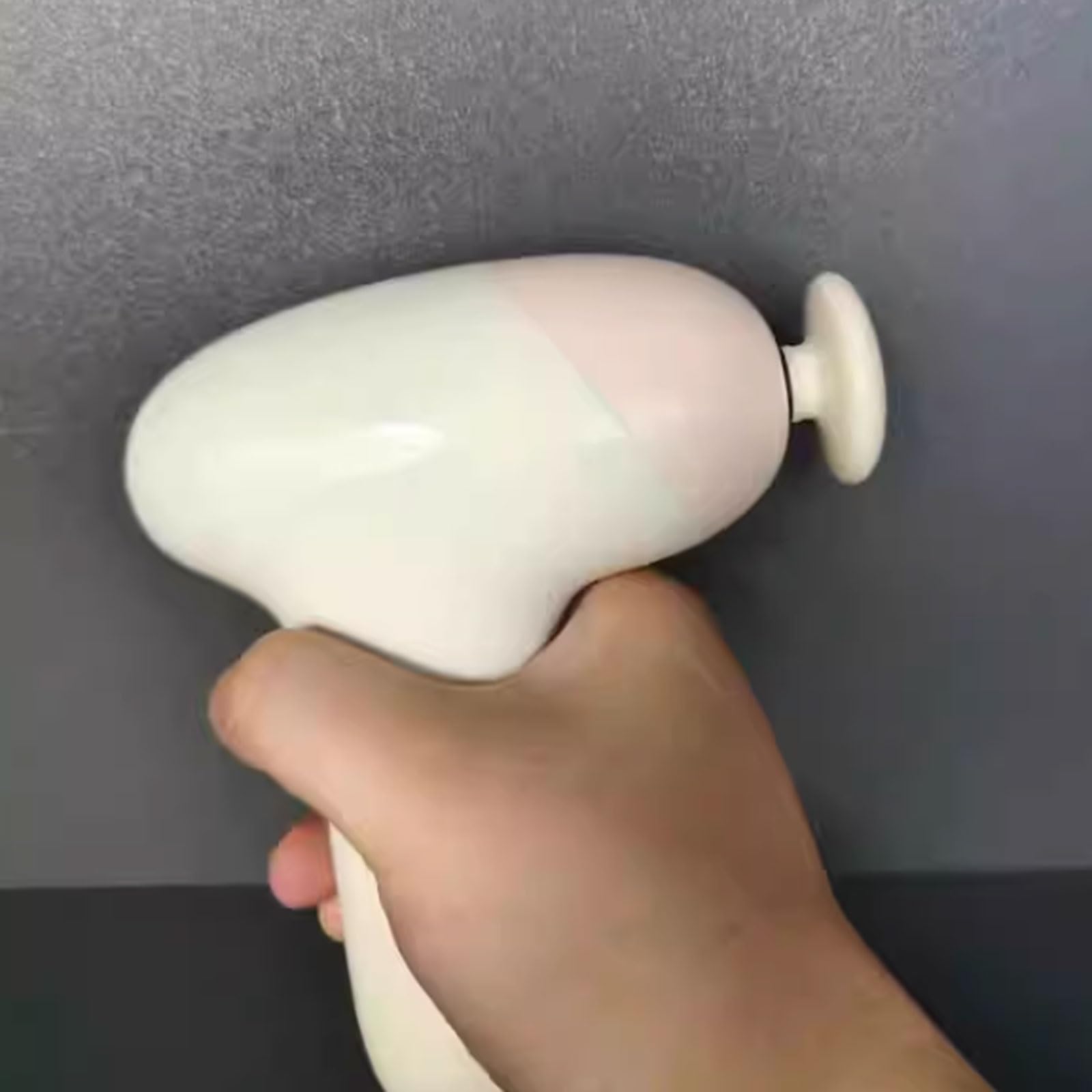 Multifuncional Pistola de masaje de plástico con 5 velocidades y 4 cabezales de masaje. Masajeador de tejido profundo portátil, recargable y de bolsillo. ajustable(Pale Red)