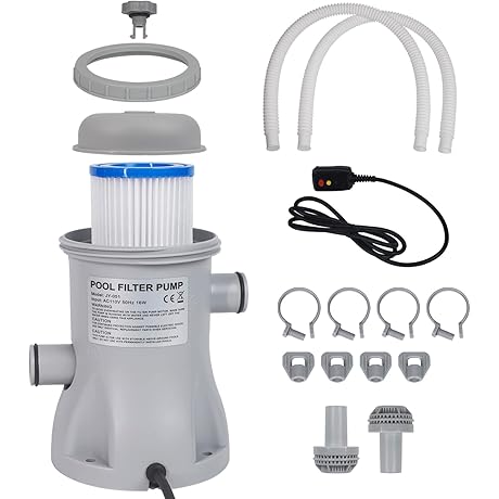Above-Ground Inflatable Pool Filter Pump - 330 GPH for Crystal Clear Pool Water