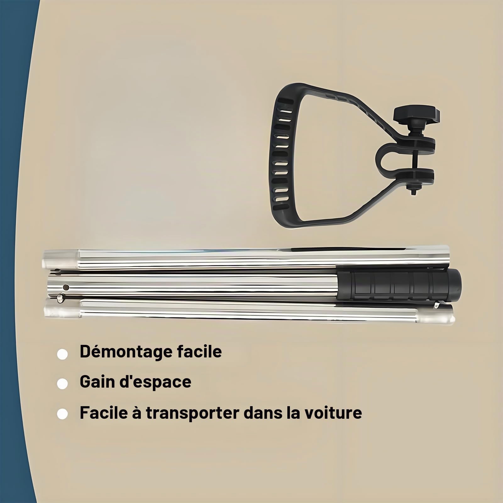 Acier inoxydable Râteau de sable avec dents de requin et poignée longue - Outil de plage commercial pour coquillages/puces de sable, ratissage, lot de 4 pièces