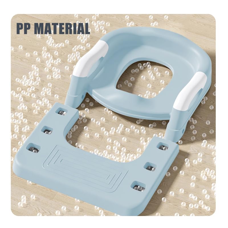 Riduttore WC per bambini, rialzo WC per bambini, per ragazzi e ragazze, adattatore WC per bambini con cuscino, antischizzi e antiscivolo, PVC (blu)
