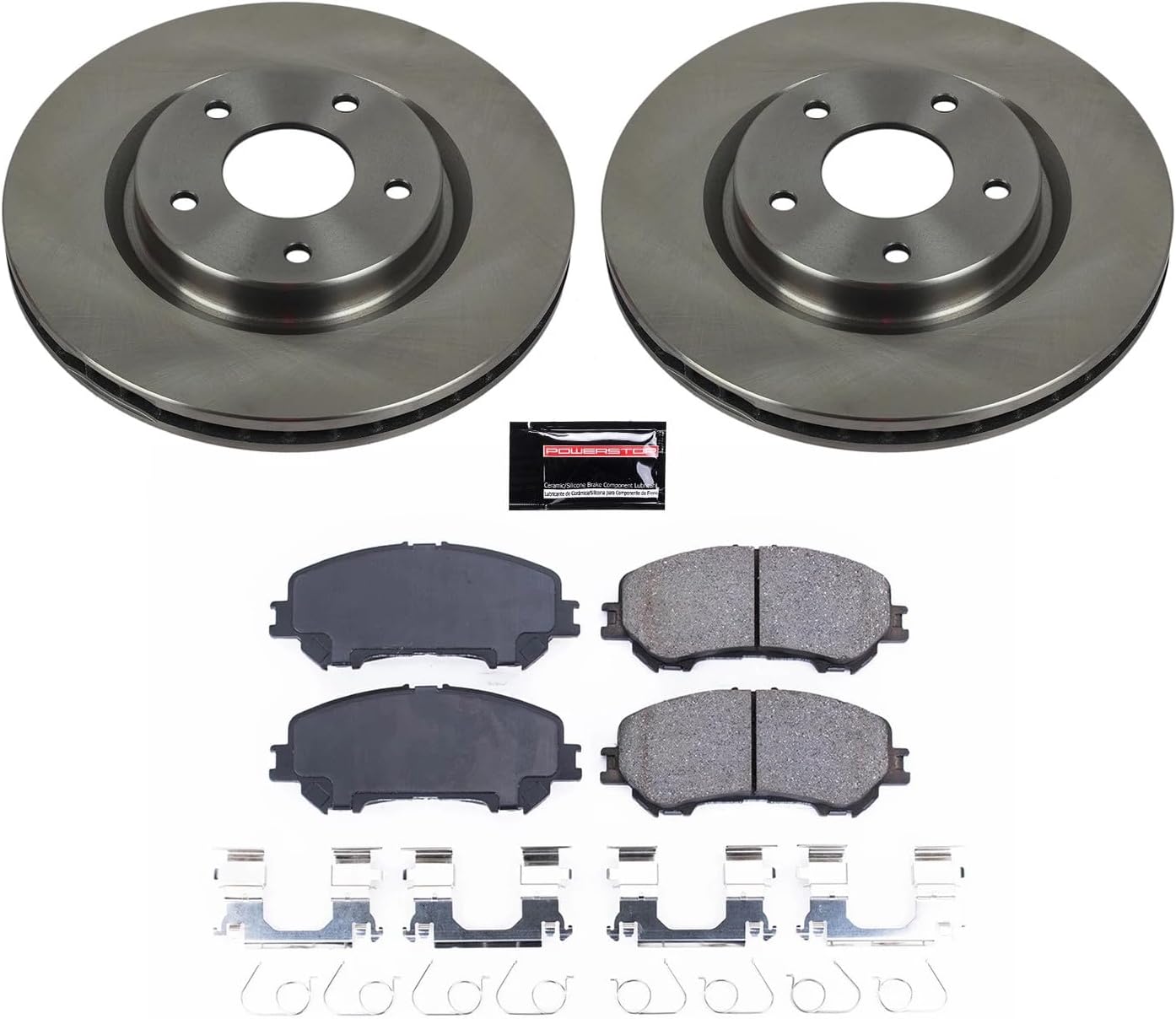 PowerStop Front Brake Kit For Nissan Rogue 2014-20 | Nissan Rogue Sport 2017-22 - Disc Rotors & Ceramic Brake Pads Replacement, KOE7036